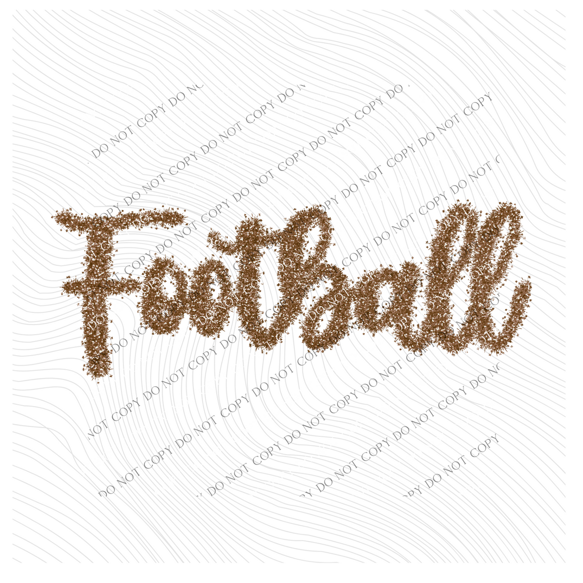 Football Tinsel Script Brown Digital Design, PNG