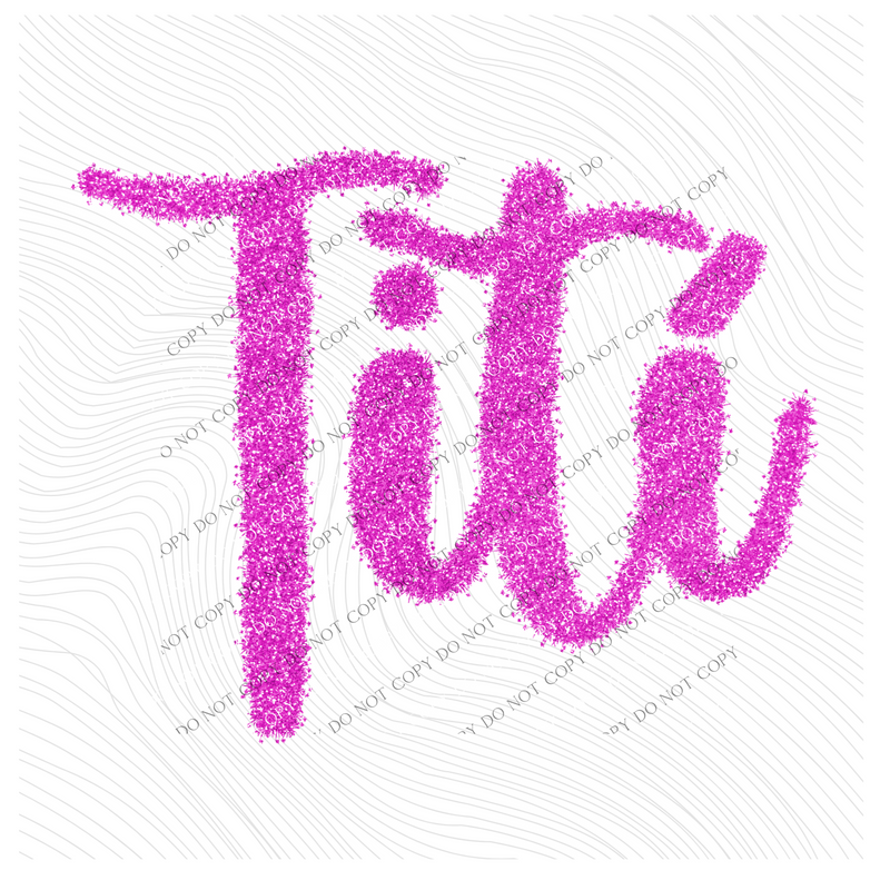 Titì Tinsel Script Bright Pink Digital Design, PNG