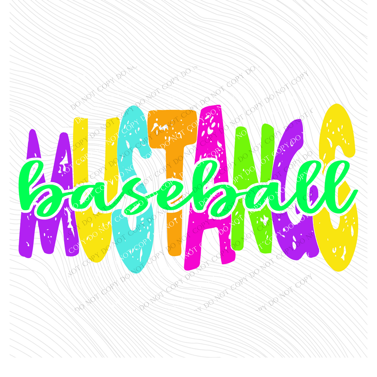 Mustangs Distressed Blank, Cutout Softball, Baseball & Volleyball in Neons all Included Digital Design, PNG