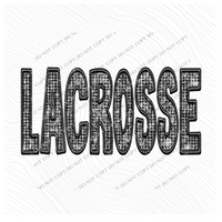 Lacrosse Faux Embroidery Diamonds Bling in Black Digital Design, PNG