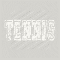 Tennis Varsity Distressed Bundle Word & Ball Included in White & Yellow Digital Design, PNG