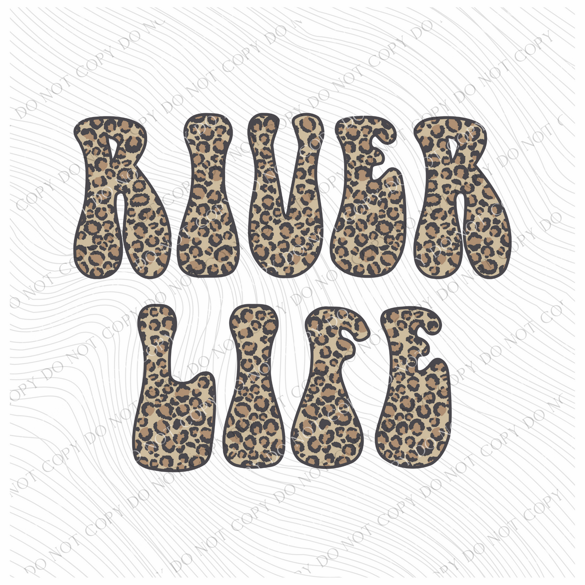 River Life Leopard Digital Design, PNG
