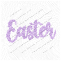 Easter Tinsel Script Purple Digital Design, PNG
