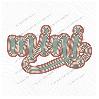 Mini Boho Scroll Stacked Distressed in Muted Boho Colors Digital Design, PNG Only
