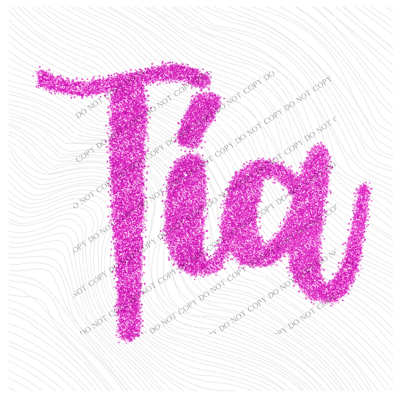 Tìa Tinsel Script Bright Pink Digital Design, PNG