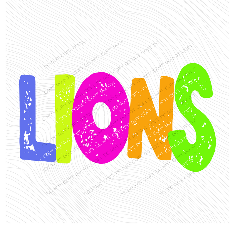 Lions Distressed Blank, Cutout Softball, Baseball & Volleyball in Neons all Included Digital Design, PNG