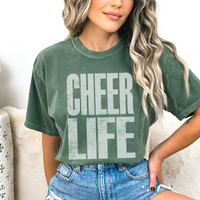 Cheer Life Super Faded Distressed White Digital Design, PNG