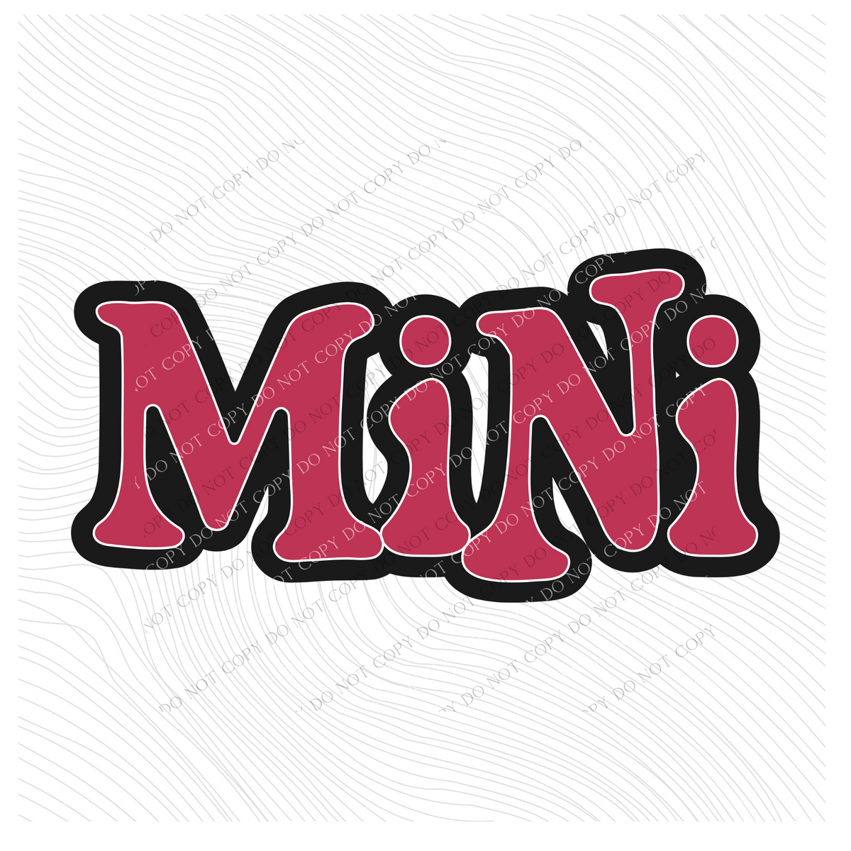 Mini Vintage Shadow Outline Digital Design in Magenta Pink and Black with White outline, BOTH PNG & SVG Included!
