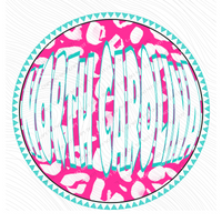 North Carolina Groovy Leopard Shadow & Non Shadow (both included) Cutout in Pink & Teal Digital Design, PNG