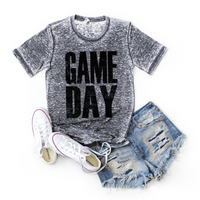 Game Day Faded Distressed Black Digital Design, PNG