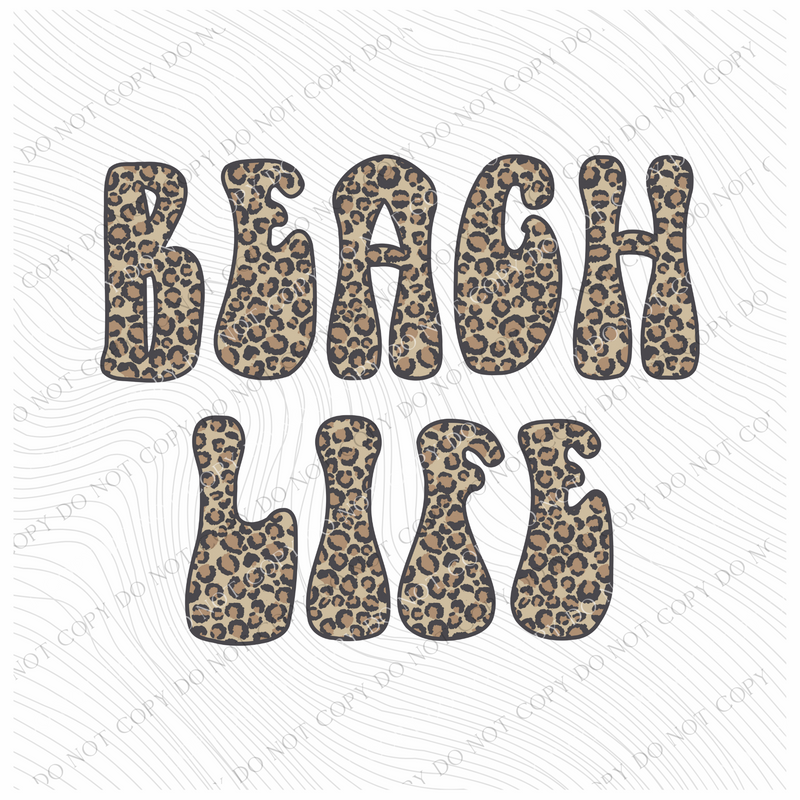 Beach Life Leopard Digital Design, PNG