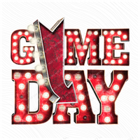 Game Day Red Marquee Design PNG, Digital Download