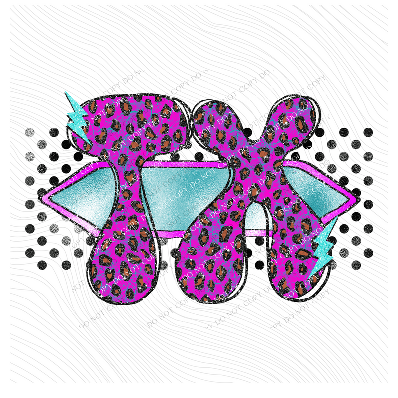 Texas Vintage Mermaid Cracked Marbled Leopard with Black Glitter and Foil in Bright Purple, Pinks & Turquoise Digital Design, PNG