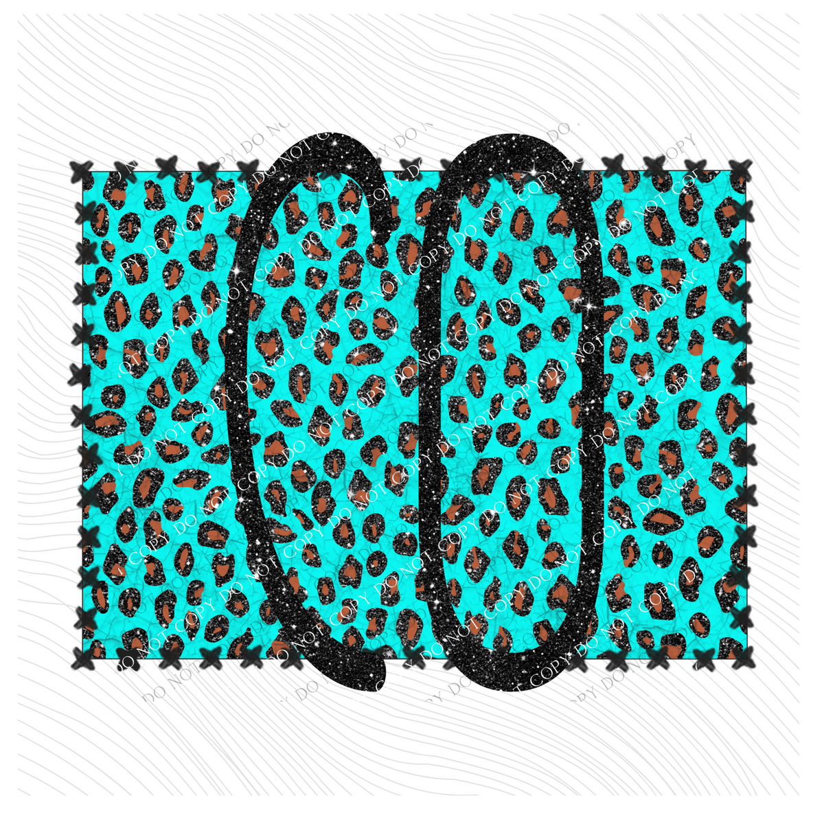 CO Colorado Turquoise Marbled Effect Leopard Glitter in Turquoise & Black Digital Download, PNG