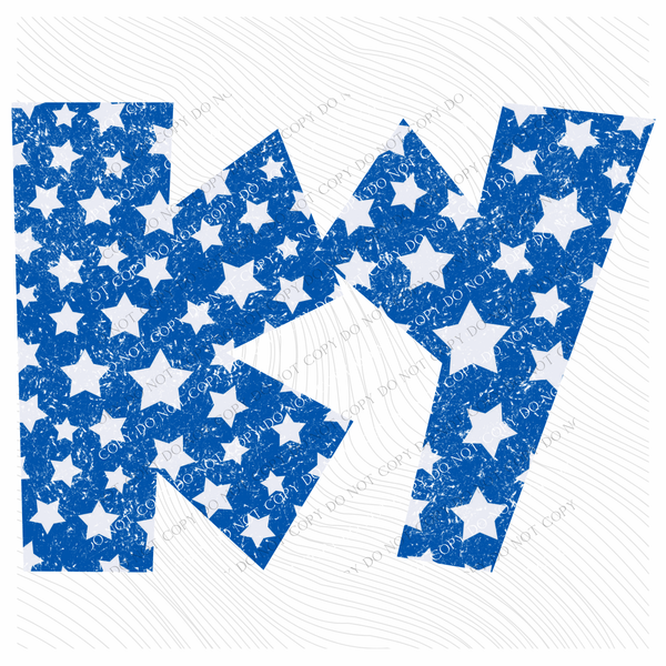 KY Kentucky Retro Distressed Blue Star Digital Design, PNG