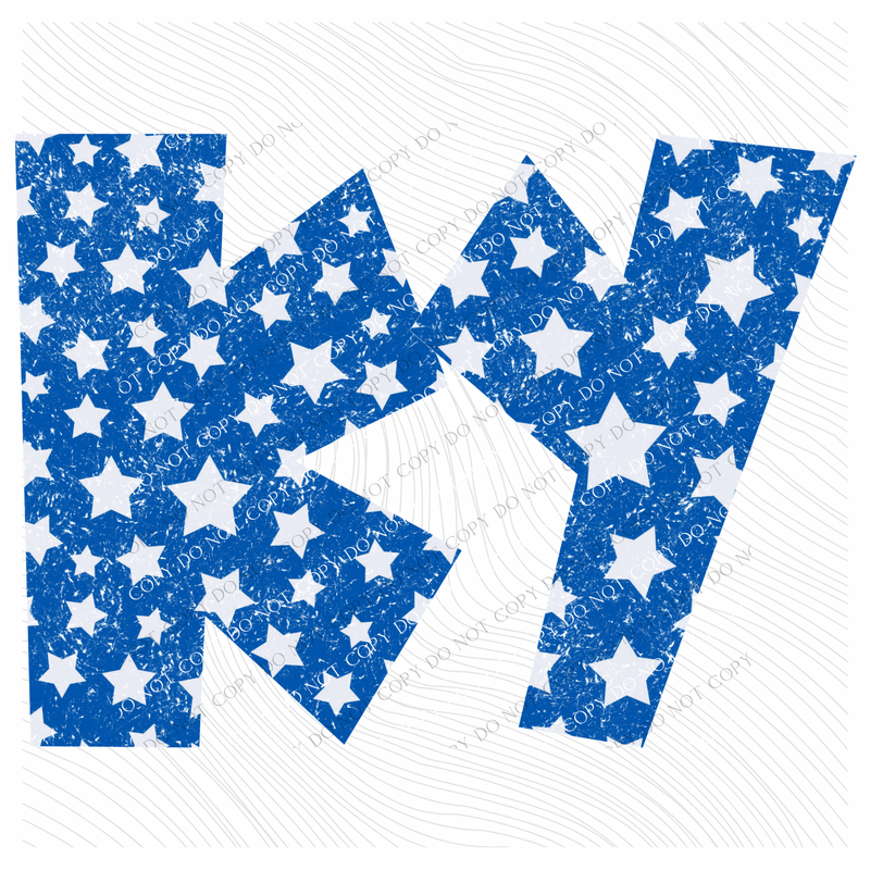 KY Kentucky Retro Distressed Blue Star Digital Design, PNG