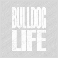 Bulldog Life Super Faded Distressed White Digital Design, PNG