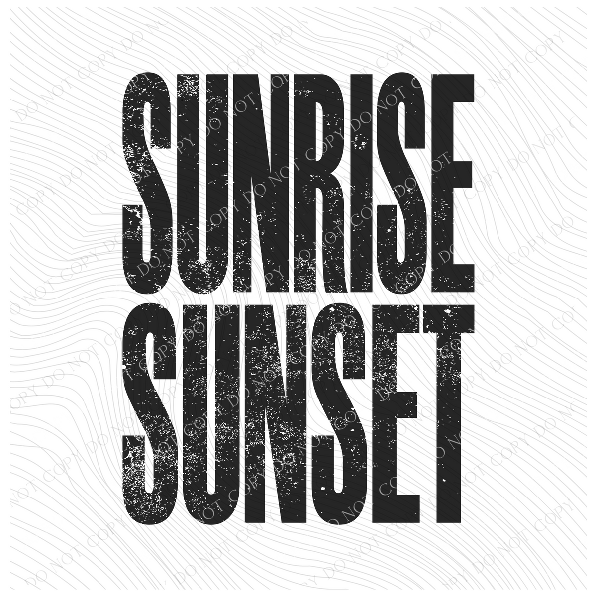 Sunrise Sunset Faded Distressed Black Digital Design, PNG