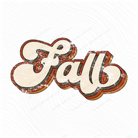 Fall Retro Multi Shadow Distressed Digital Design PNG in Warm Fall Tones, Digital Download