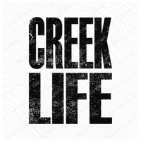 Creek Life Faded Distressed Black Digital Design, PNG