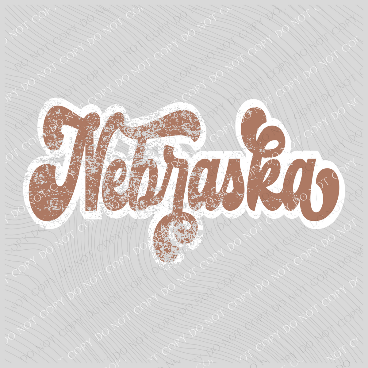 Nebraska Chestnut & White Retro Shadow Distressed Digital Download, PNG