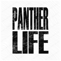 Panther Life Faded Distressed Black Digital Design, PNG