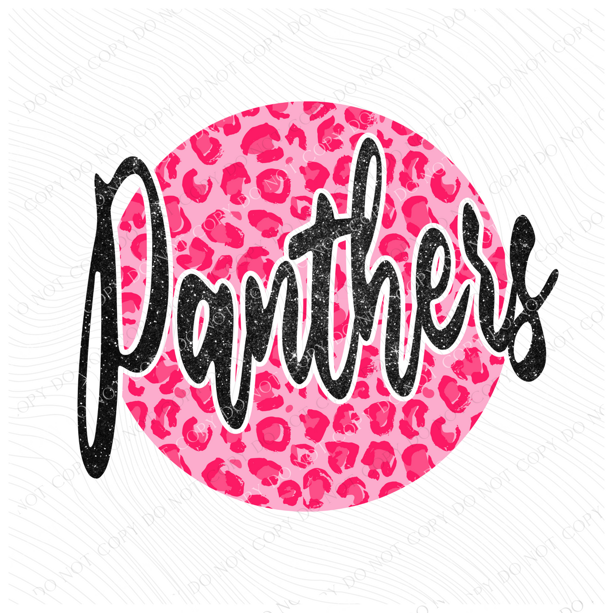 Panthers Pink Leopard Glitter Circle Cutout Digital Design, PNG