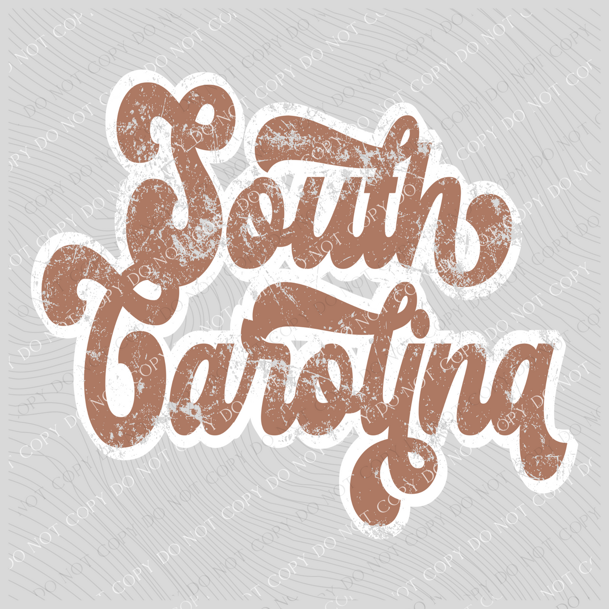 South Carolina Chestnut & White Retro Shadow Distressed Digital Download, PNG
