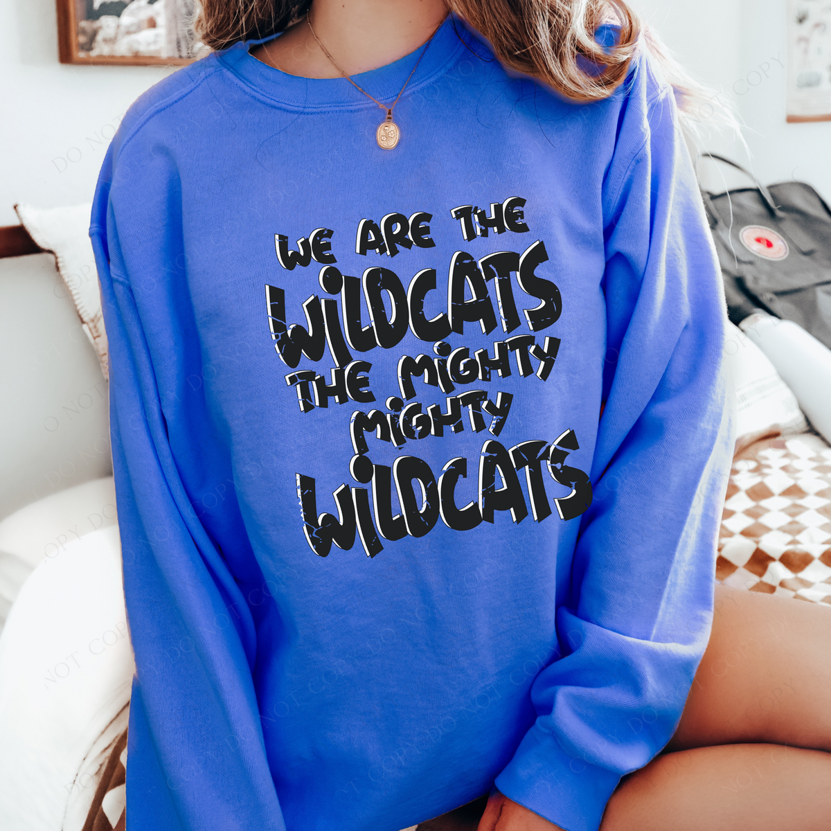 We are the Wildcats the Mighty Mighty Wildcats Distressed Shadow in Black and White Mascot Digital Design, PNG