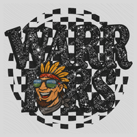 Warriors Mascot Checkered Bling Digital Design, PNG