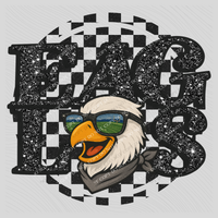 Eagles Mascot Checkered Bling Digital Design, PNG