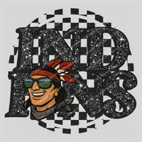Indians Mascot Checkered Bling Digital Design, PNG
