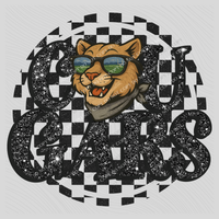 Cougars Mascot Checkered Bling Digital Design, PNG