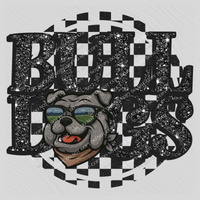 Bulldogs Mascot Checkered Bling Digital Design, PNG