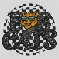 Bobcats Mascot Checkered Bling Digital Design, PNG