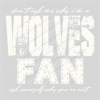 Wolves | Don’t ask me why i’m a Fan Digital Design in both Off-White & Black, PNG