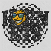 Hornets Mascot Checkered Bling Digital Design, PNG