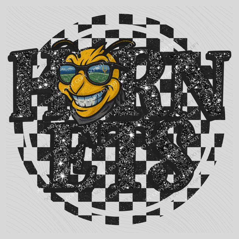 Hornets Mascot Checkered Bling Digital Design, PNG