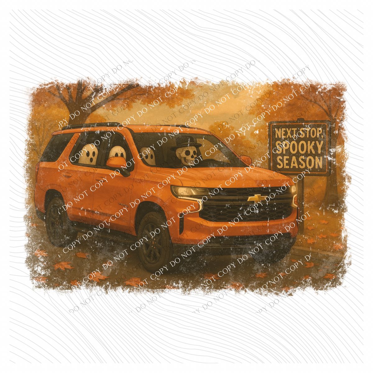 Next Stop Spooky Season Distressed Digital Design, PNG