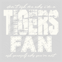 Tigers | Don’t ask me why i’m a Fan Digital Design in both Off-White & Black, PNG