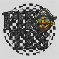 Pirates Mascot Checkered Bling Digital Design, PNG