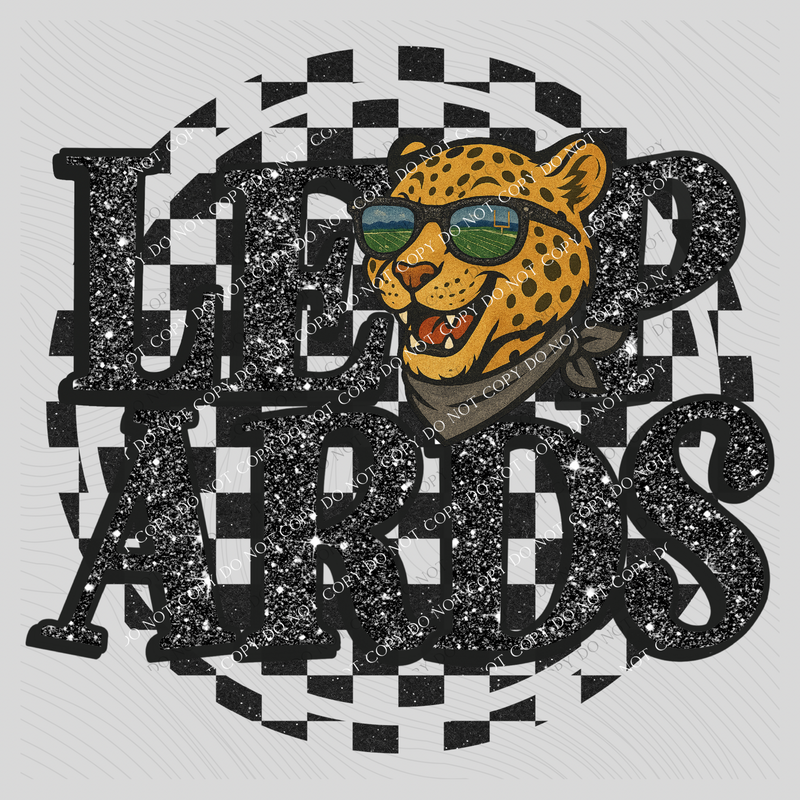 Leopards Mascot Checkered Bling Digital Design, PNG