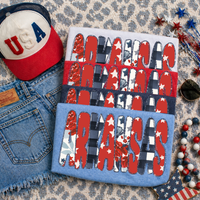 Arkansas Glitter, Floral, Gingham & Stars Patriotic Digital Design, PNG