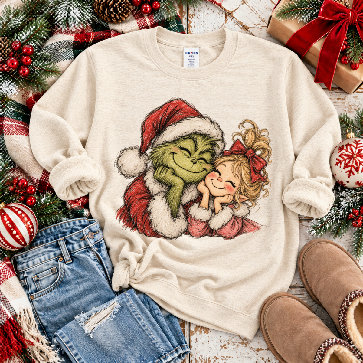 Grinch & Cindy Lou Who Digital Design, PNG