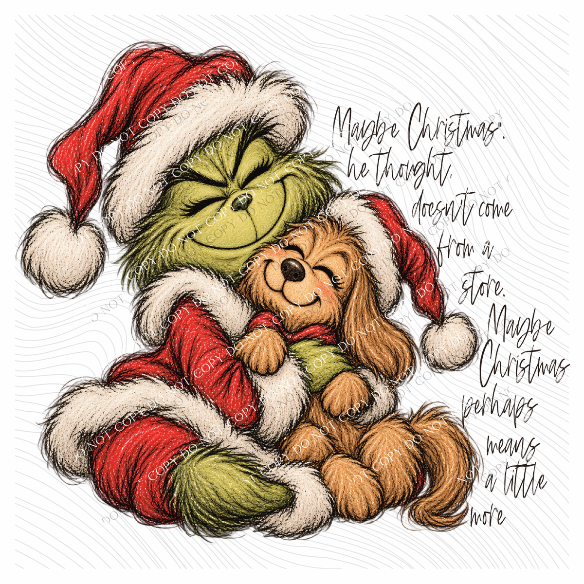 Grinch & Max Maybe Christmas  Digital Design, PNG