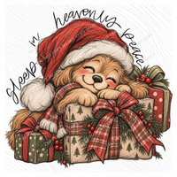 Sleep in Heavenly Peace Puppy Christmas Digital Design, PNG