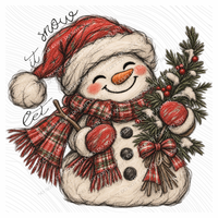 Let it Snow Cutie Snowman Digital Design, PNG