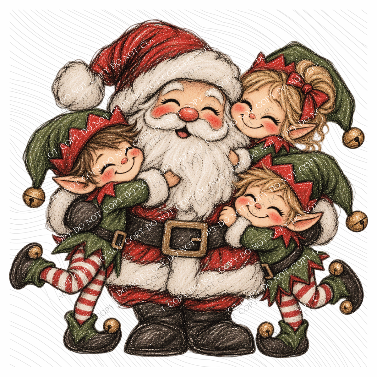 Santa’s Little Elves Digital Design, PNG