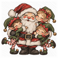 Santa’s Little Elves Digital Design, PNG