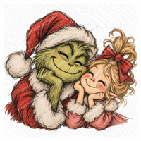 Grinch & Cindy Lou Who Digital Design, PNG